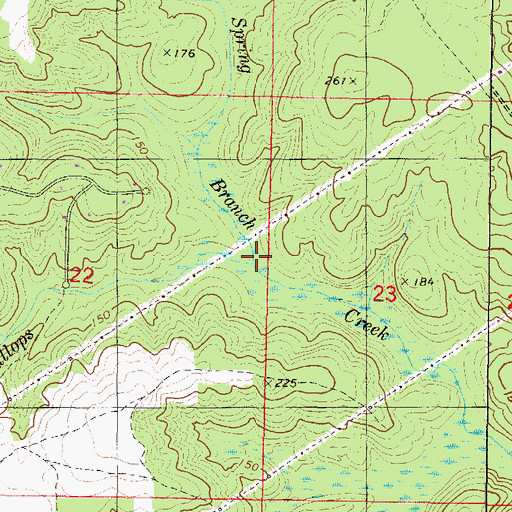 Topographic Map of George Spring Branch, AL