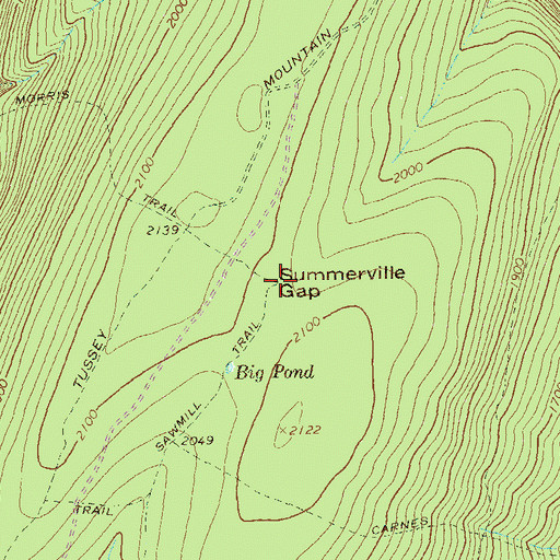 Topographic Map of Summerville Gap, PA