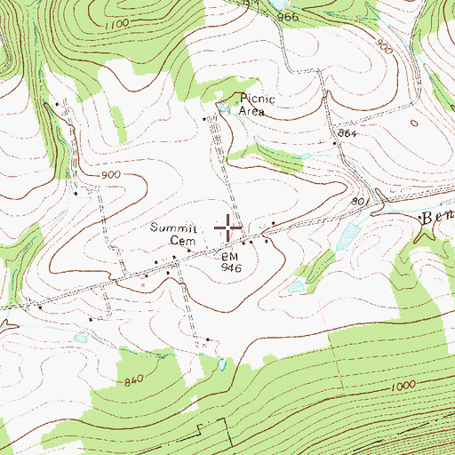 Topographic Map of Summit Cemetery, PA