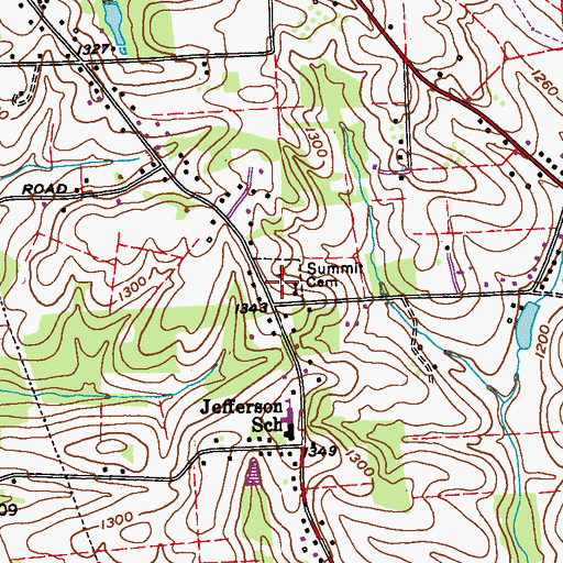 Topographic Map of Summit Cemetery, PA
