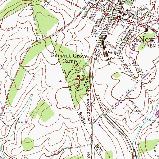 Topographic Map of Summit Grove Camp, PA