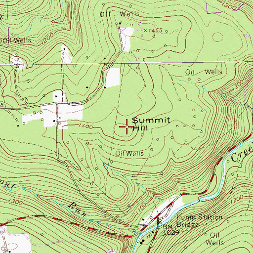 Topographic Map of Summit Hill, PA