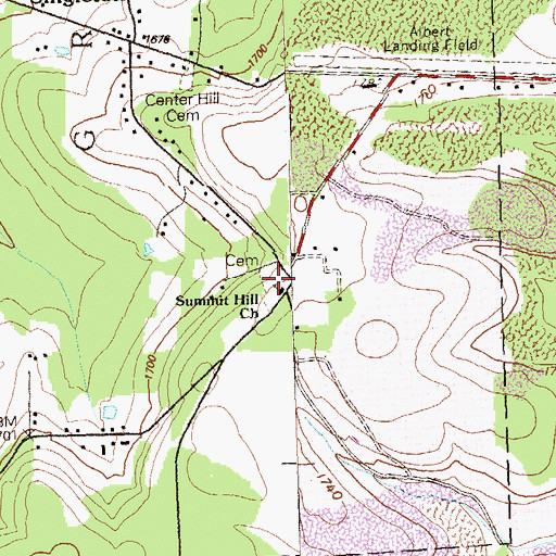 Topographic Map of Summit Hill Church, PA