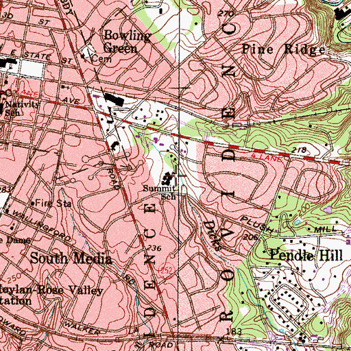 Topographic Map of Summit School, PA