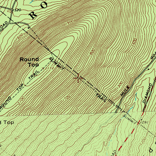Topographic Map of Summit Trail, PA