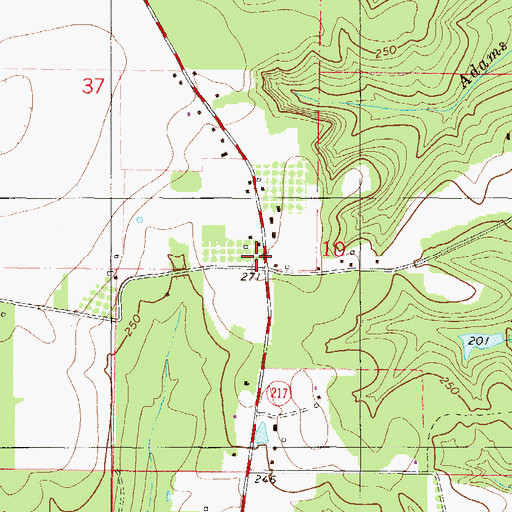 Topographic Map of Georgetown, AL