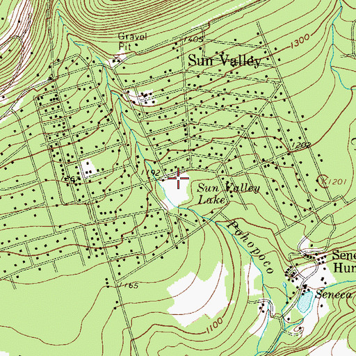 Topographic Map of Sun Valley Lake, PA