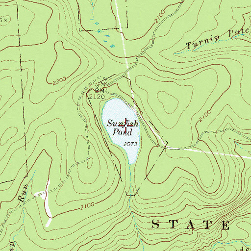 Topographic Map of Sunfish Pond, PA