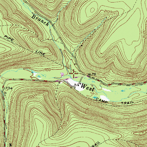 Topographic Map of Sunken Branch, PA