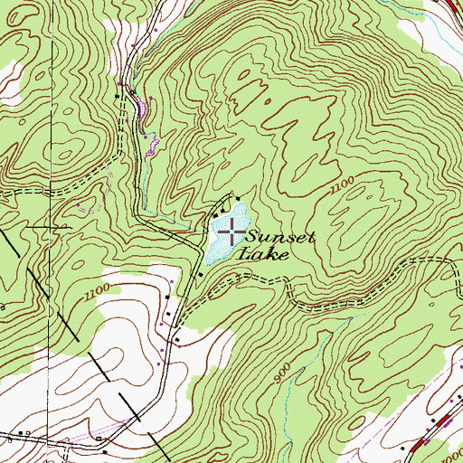 Topographic Map of Sunset Lake, PA