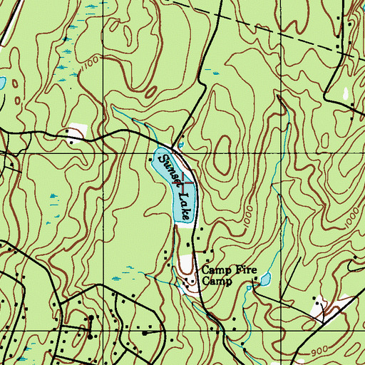 Topographic Map of Sunset Lake, PA