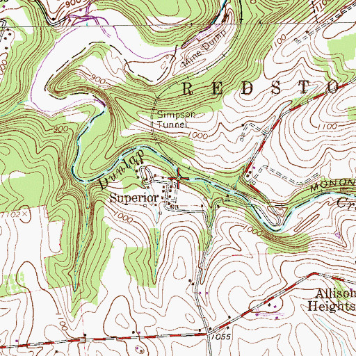 Topographic Map of Superior, PA