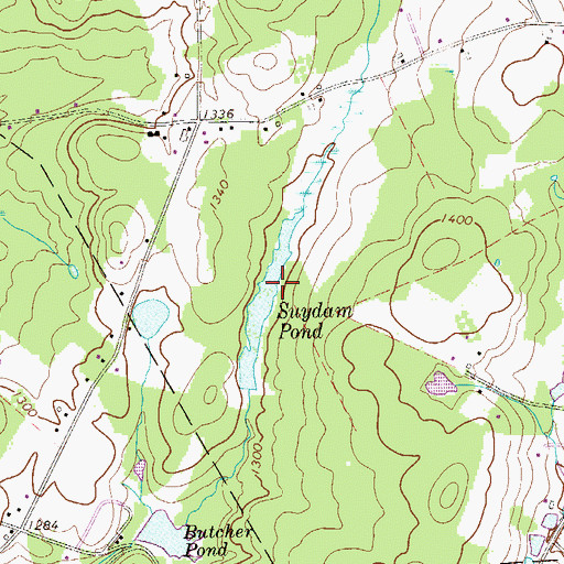 Topographic Map of Suydam Pond, PA