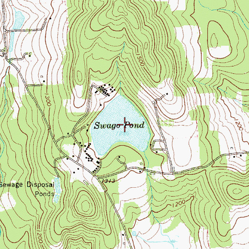 Topographic Map of Swago Pond, PA