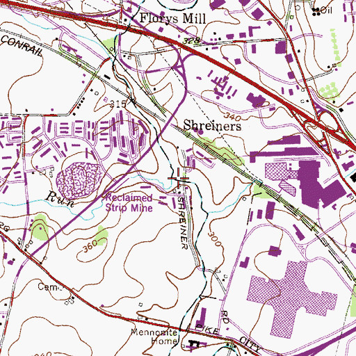 Topographic Map of Swarr Run, PA