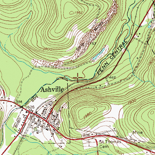 Topographic Map of Swartz Run, PA