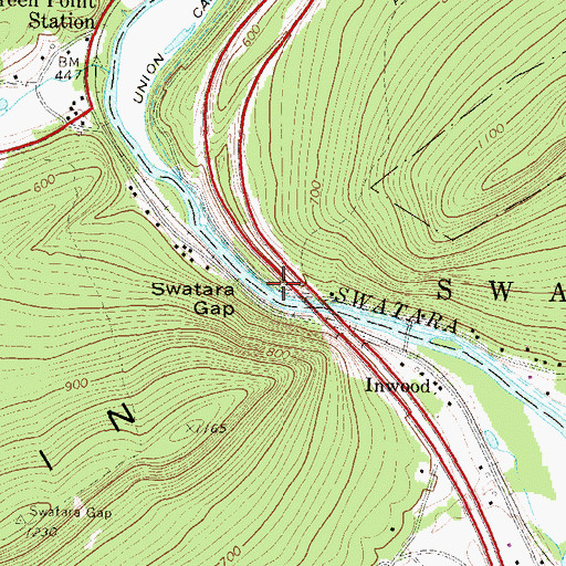 Topographic Map of Swatara Gap, PA