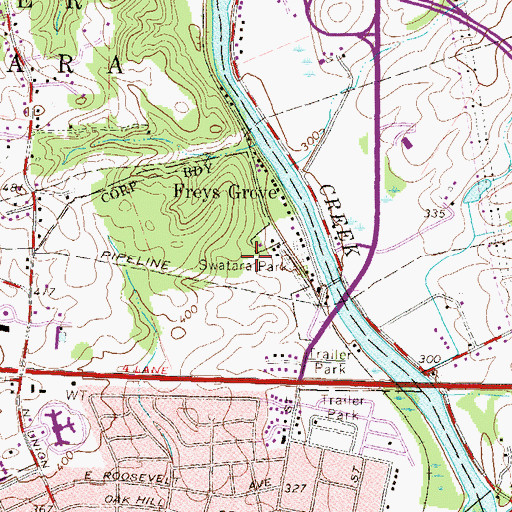 Topographic Map of Swatara Park, PA