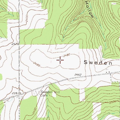 Topographic Map of Sweden Hill, PA
