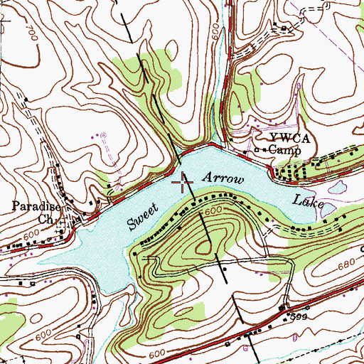 Topographic Map of Sweet Arrow Lake, PA