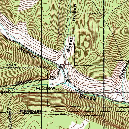 Topographic Map of Sweet Hollow, PA