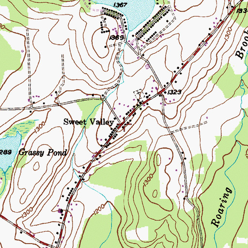 Topographic Map of Sweet Valley, PA