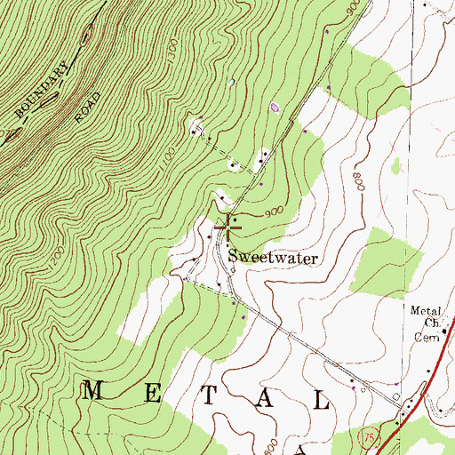 Topographic Map of Sweetwater, PA