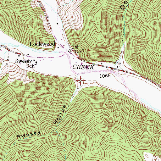 Topographic Map of Swesey Hollow, PA