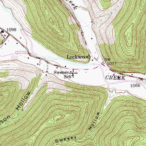 Topographic Map of Swesey School, PA