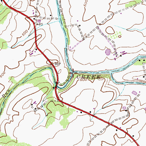 Topographic Map of Swift Run, PA