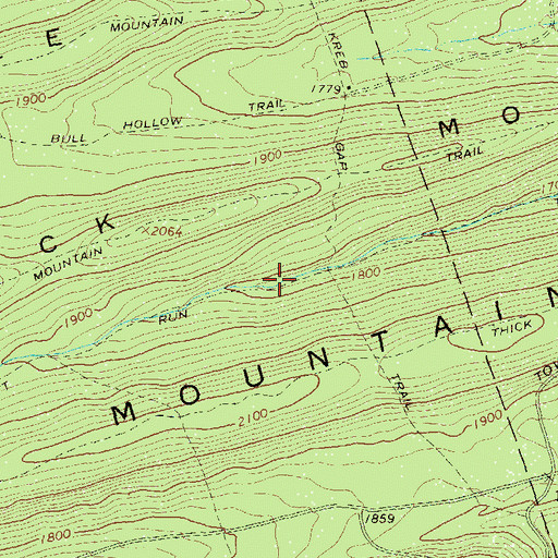 Topographic Map of Swift Run Trail, PA