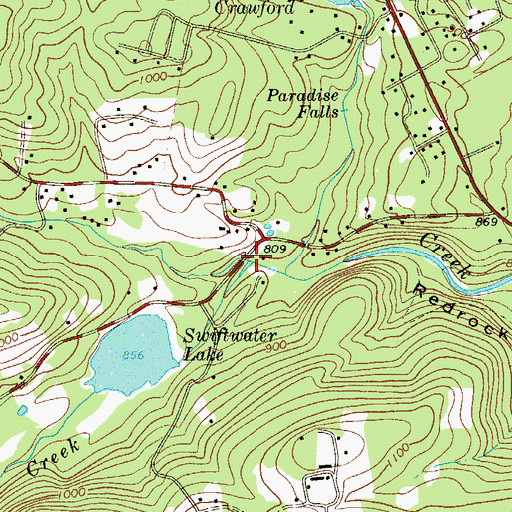 Topographic Map of Swiftwater Creek, PA