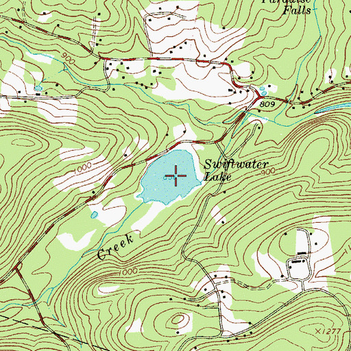 Topographic Map of Swiftwater Lake, PA