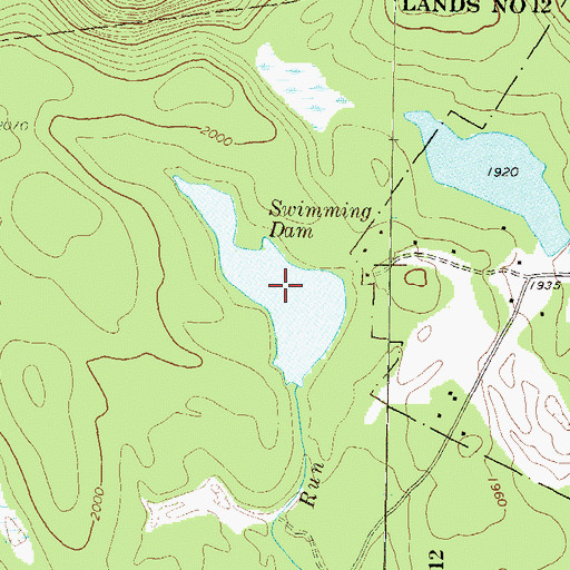 Topographic Map of Swimming Dam, PA