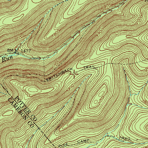 Topographic Map of Switchback Trail, PA