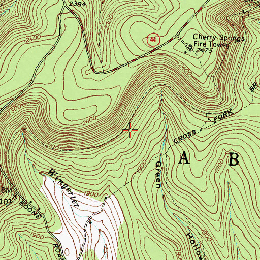 Topographic Map of Switchback Trail, PA