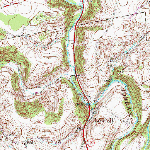 Topographic Map of Switzer Creek, PA