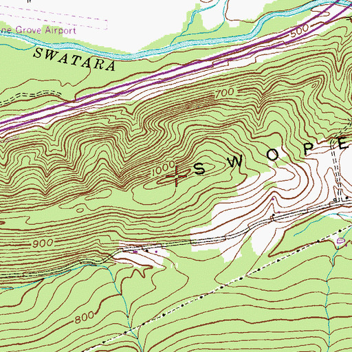 Topographic Map of Swope Mountain, PA