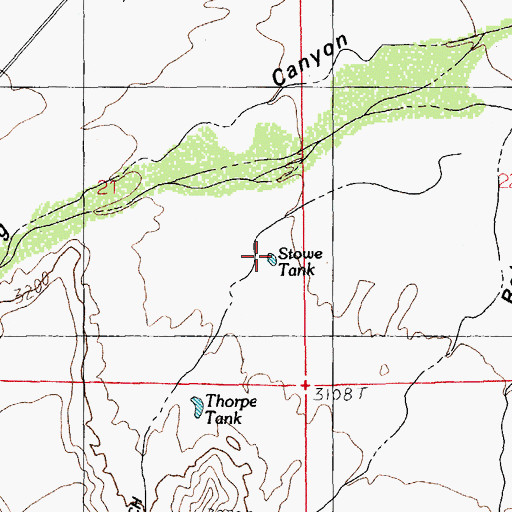 Topographic Map of Stowe Tank, AZ