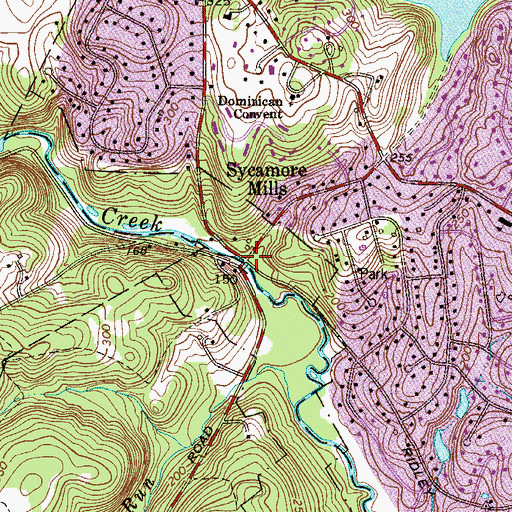 Topographic Map of Sycamore Mills, PA