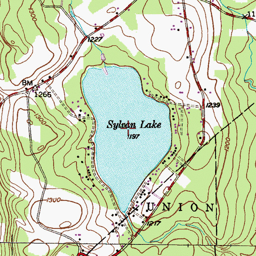 Topographic Map of Sylvan Lake, PA