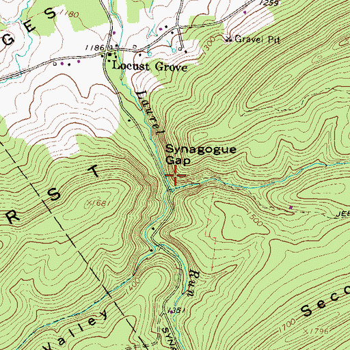 Topographic Map of Synagogue Gap, PA
