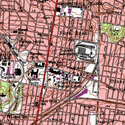Topographic Map of Tabor, PA