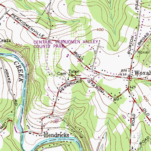 Topographic Map of Tabor Church, PA