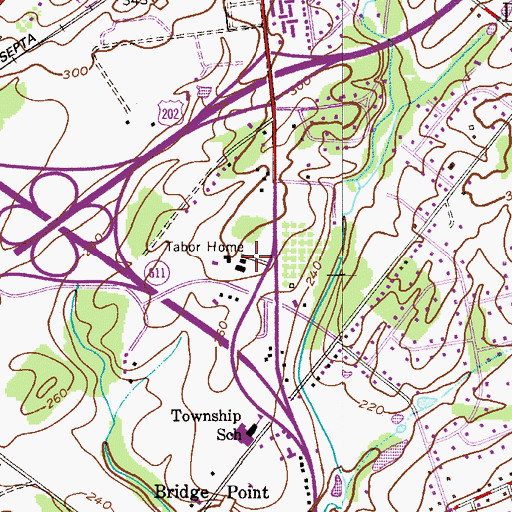 Topographic Map of Tabor Home, PA