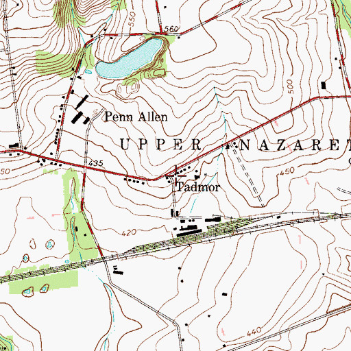 Topographic Map of Tadmor, PA