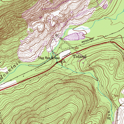 Topographic Map of Tagg Run School, PA