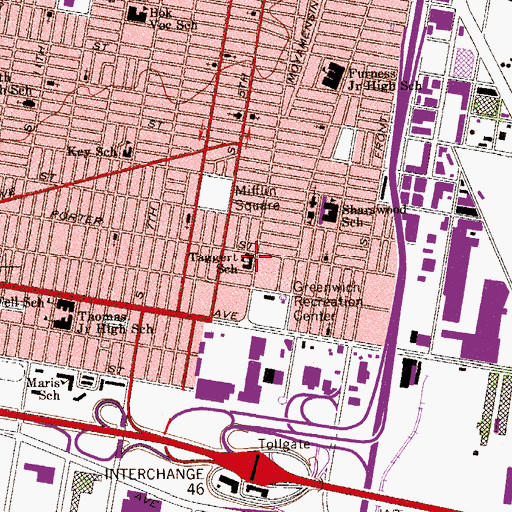Topographic Map of Taggert School, PA