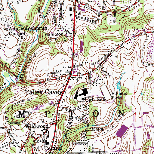 Topographic Map of Talley Cavey, PA