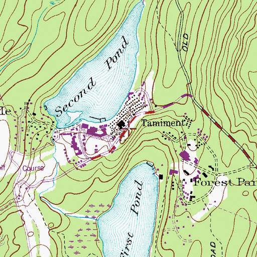 Topographic Map of Tamiment, PA
